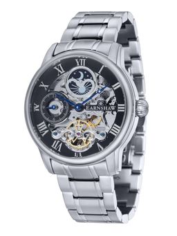 Earnshaw - Longitude Automatic Skeleton MoonPhase Grey Round Dial Mens Watch - ES-8006-11