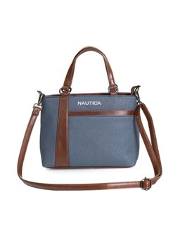 Nautica - Women's Small 5L Navy Blue PU Satchel Bag With Detachable Strap