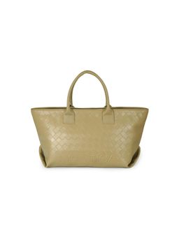 Nautica - Twin Grab Handles Women's Large Beige PU Tote Bag