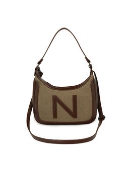 Nautica - Women's Brown PU Vegan Leather Sling Bag With Detachable Strap