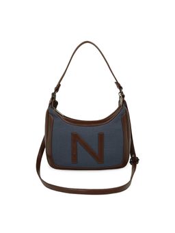 Nautica - Women's Navy Blue PU Vegan Leather Sling Bag With Detachable Strap