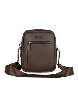 Nautica - Unisex Brown PU Solid Sling Bag