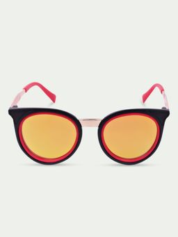 DukieKooky - Kids Yellow Lens Black Oval Sunglasses with UV Protected Lens DKSG332D