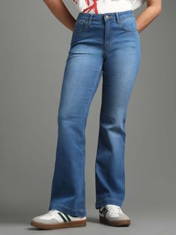Flying Machine - Mid Rise Split Hem Flared Fit Jeans