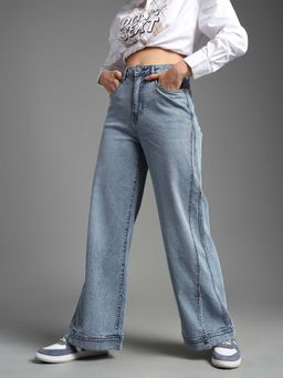 Flying Machine - High Rise Wide Leg Fit Jeans