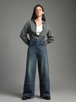 Flying Machine - High Rise Wide Leg Fit Jeans