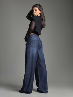 Flying Machine - High Rise Baggy Fit Cargo Jeans