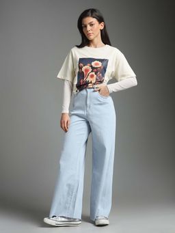 Flying Machine - High Rise Baggy Fit Jeans