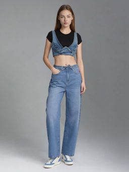 Flying Machine - High Rise Barrel Fit Jeans