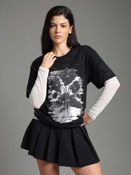 Flying Machine - Oversized Graphic Printed T-Shirt