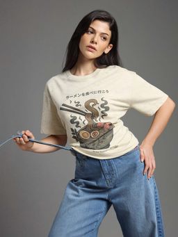 Flying Machine - Oversized Graphic Printed T-Shirt
