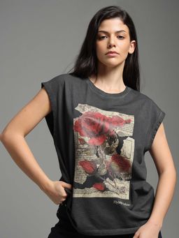 Flying Machine - Oversized Graphic Printed T-Shirt