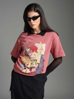 Flying Machine - Oversized Graphic Printed T-Shirt