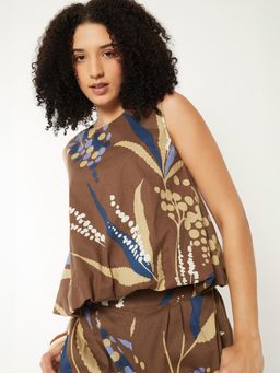 max - Women Brown Printed Top