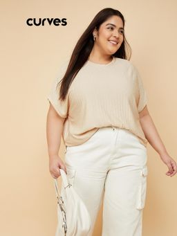 max - Women Beige Textured Top