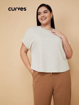 max - Women Beige Textured Top