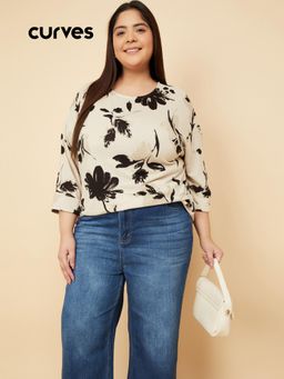 max - Women Beige Printed Top
