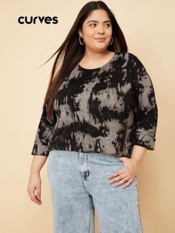 max - Women Black Self Design Top