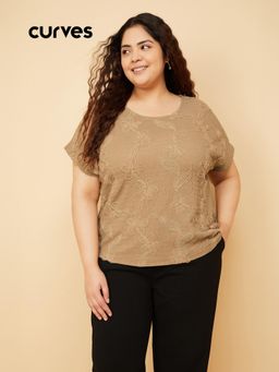 max - Women Beige Floral Patterned Top