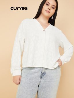 max - Women Off White Patterned Top