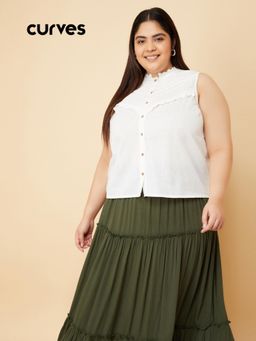 max - Kalki x Max Women Off White Pin Tuck Detail Shirt
