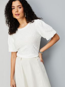 max - Women White Textured Top