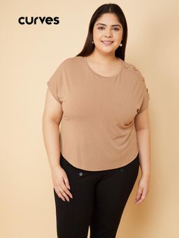 max - Women Beige Solid Top