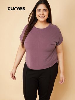 max - Women Mauve Solid Top