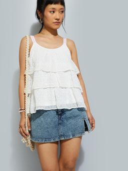 max - ALAYA F x URB_N Women White Layered Top