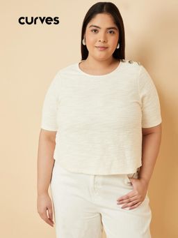 max - Women Cream Knit Top