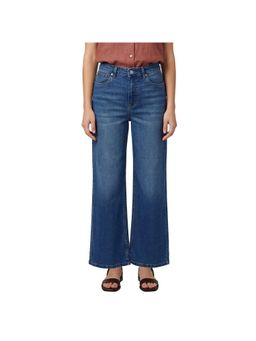 R&B - Navy Blue Solid Women Mid-Rise Relaxed Fit Jeans