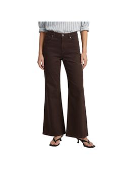 R&B - Brown Solid Mid-Rise Women Jeans