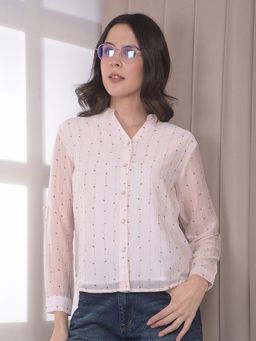 CRIMSOUNE CLUB - Women's Pink Botanical Print Top
