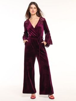 Cover Story - Wine Velvet Jumpsuit