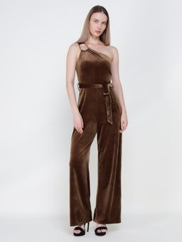 Cover Story - Brown Velvet Jumpsuit