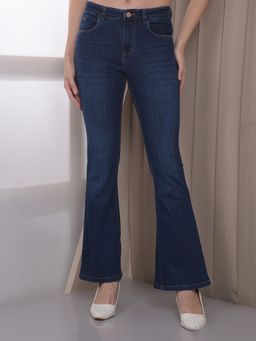 CRIMSOUNE CLUB - Women's Navy Blue Blue Bootcut Jeans