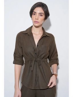 Jaey - Green Contemporary Linen Top