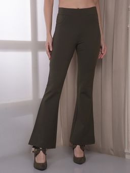 CRIMSOUNE CLUB - Women's Olive Bootcut Treggings