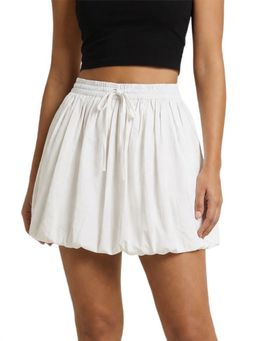Moomaya - White Women's Cotton Bubble Mini Skirt