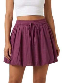 Moomaya - Purple Women's Cotton Bubble Mini Skirt