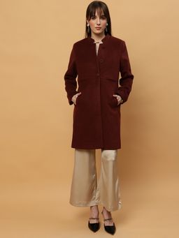 Beatnik - Red Three Button Blazer Notched Collar Full Sleeve Blazer