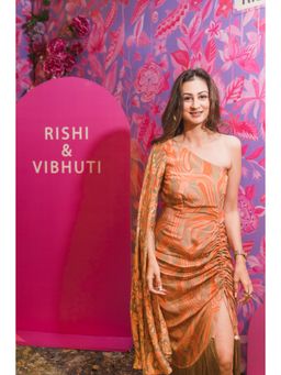 RV Pret - Peach Fringe Play Midi Dress Brown