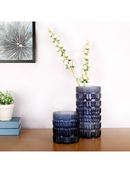 HomeTown - Diva Glass Vase in Black (Set of 2)