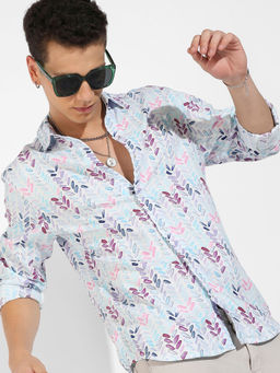 Campus Sutra - Mens Multicolour Abstract Print Regular Fit Shirt