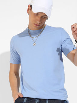 CAHOOT - Mens Pastel Blue Basic Regular Fit T-Shirt