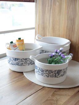 The Better Home - Storage Basket 21D3 025 White Black