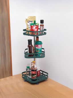 The Better Home - Revolving Dressing Rack Square Three Layer XYRD16 Dark Green