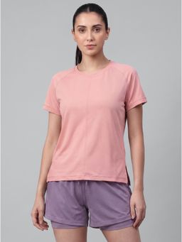 Fitkin - Women’S Pink Gym Active T-Shirt with Side Slit