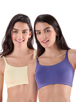 Nykd by Nykaa - NYKD-Women-Everyday Bra-NYB165P02-D.Purple&Cream-XS