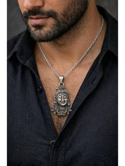 Miora - 925 Sterling Silver Lord Shiva Pendant